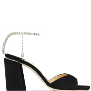 Jimmy Choo  Saeda 85mm crystal-strap sandals