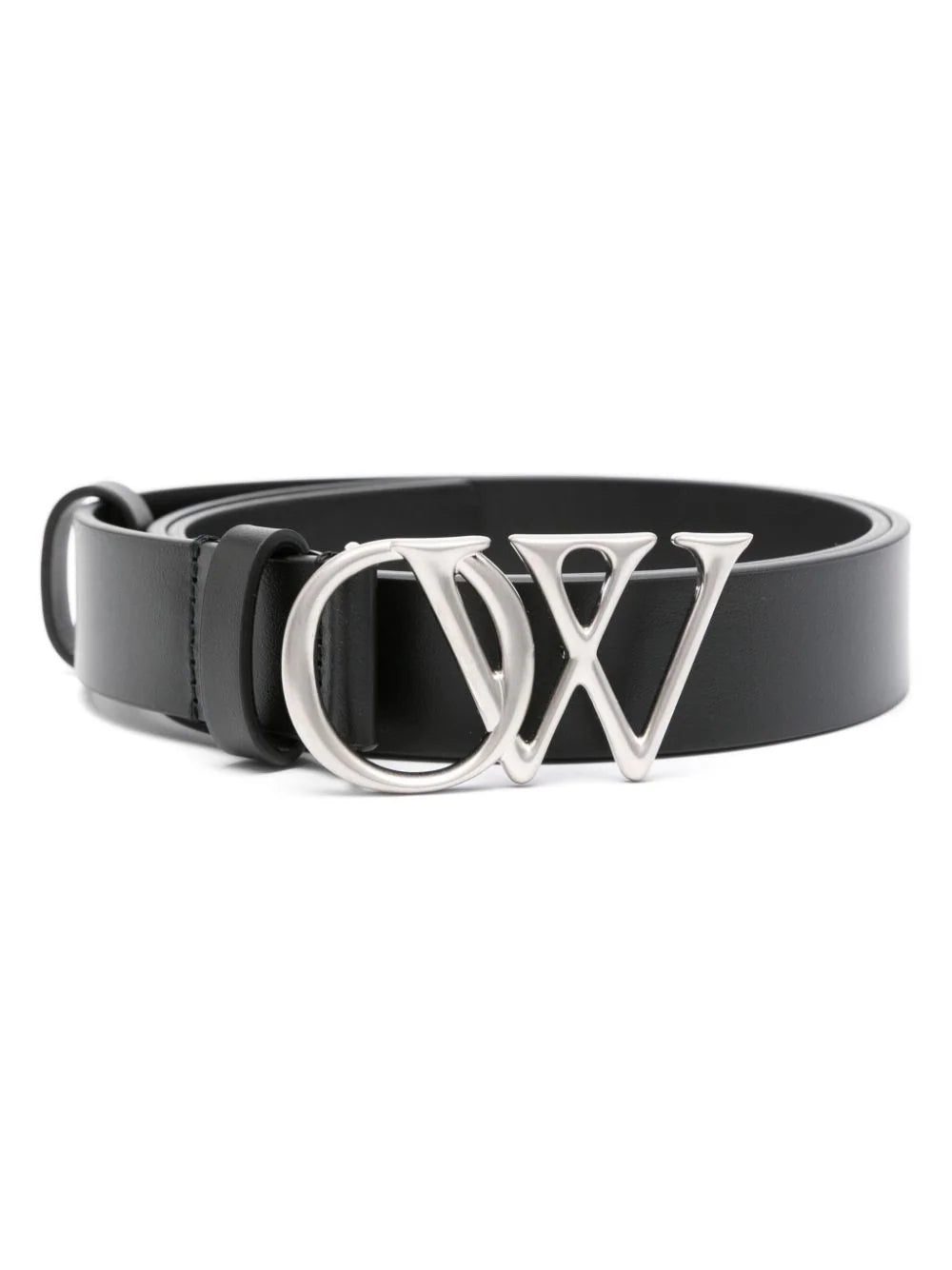 Off-White OW-buckle leather belt