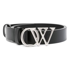 Off-White OW-buckle leather belt