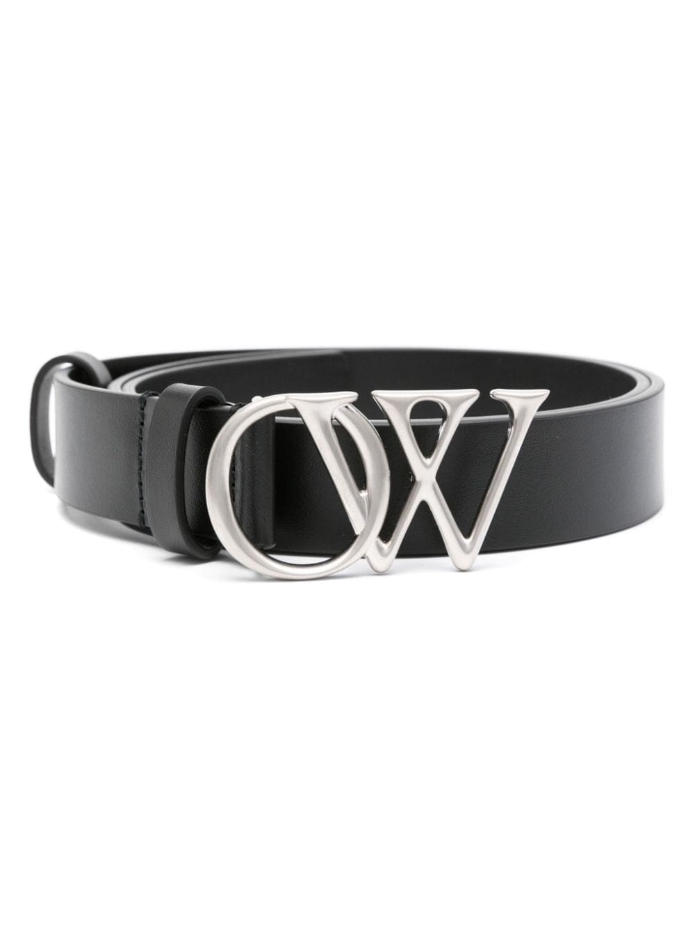 Off-White OW-buckle leather belt