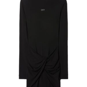 Off-White twist-detail long-sleeve minidress