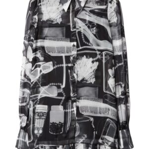 Off-White X-Ray-print silk shirt dress
