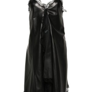 Off-White lace-trim leather dress