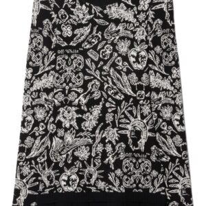 Off-White intarsia-knit pleated dress