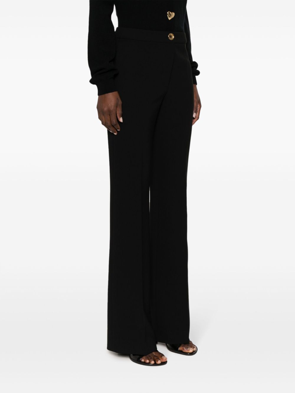 Moschino pressed-crease button-fastening tailored trousers - Image 3