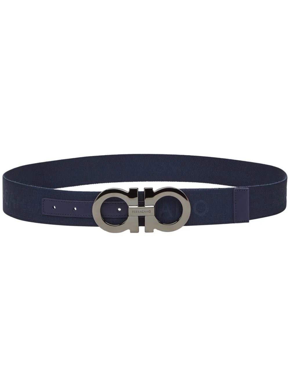 Ferragamo Gancini logo-jacquard grosgrain belt