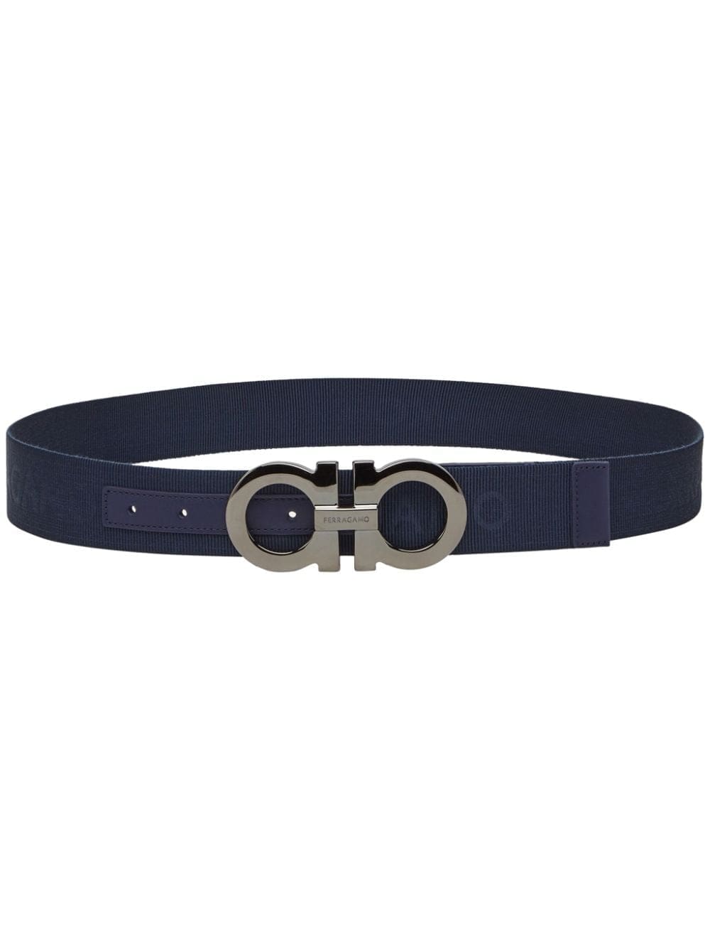 Ferragamo Gancini logo-jacquard grosgrain belt