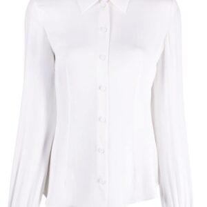 Moschino flared-hem silk shirt