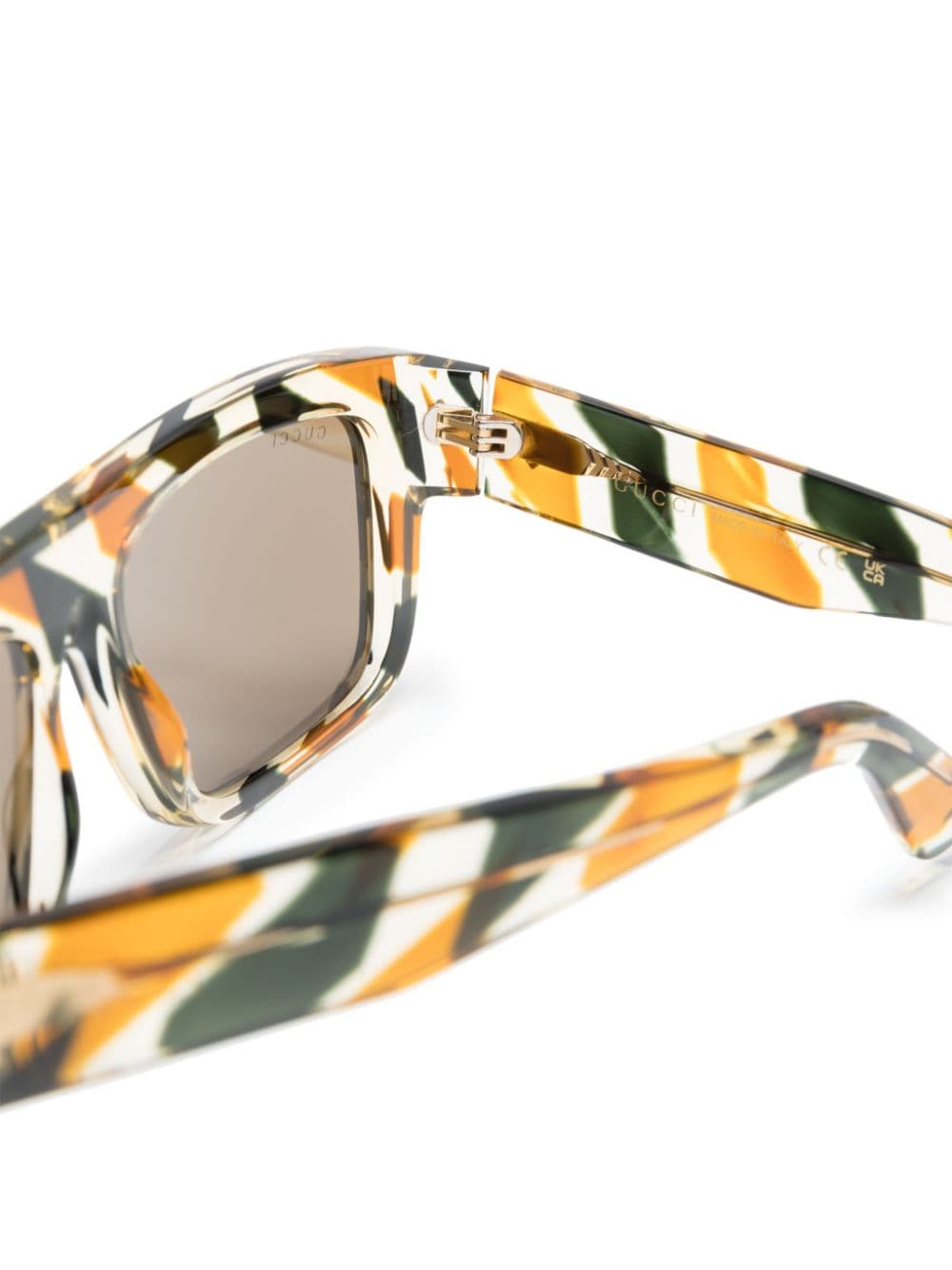 Gucci Eyewear stripe-print square-frame sunglasses - Image 3