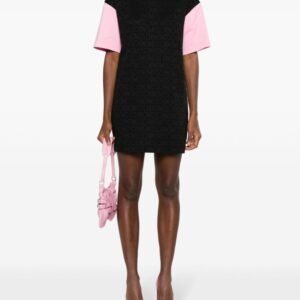 Moschino logo-jacquard panelled minidress