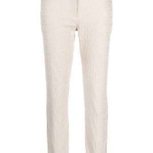 Moschino  logo-print cotton-blend tapered trousers