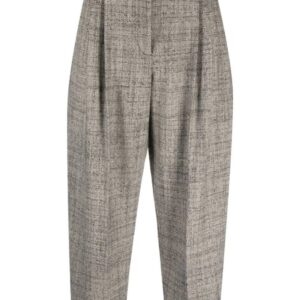 Stella McCartney pleated cropped wool trousers