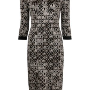 Moschino logo-jacquard knitted midi dress