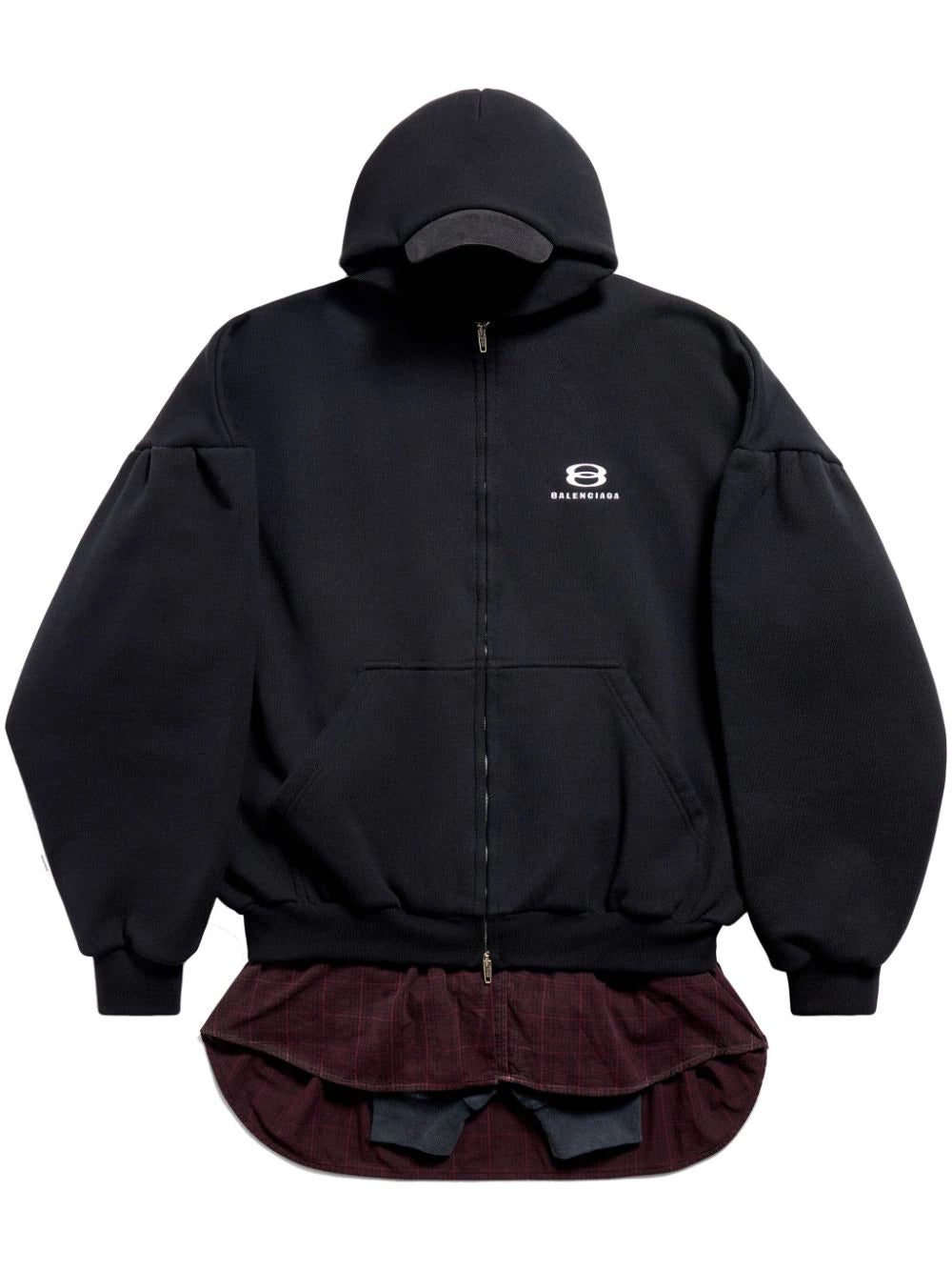 Balenciaga layered hooded jacket