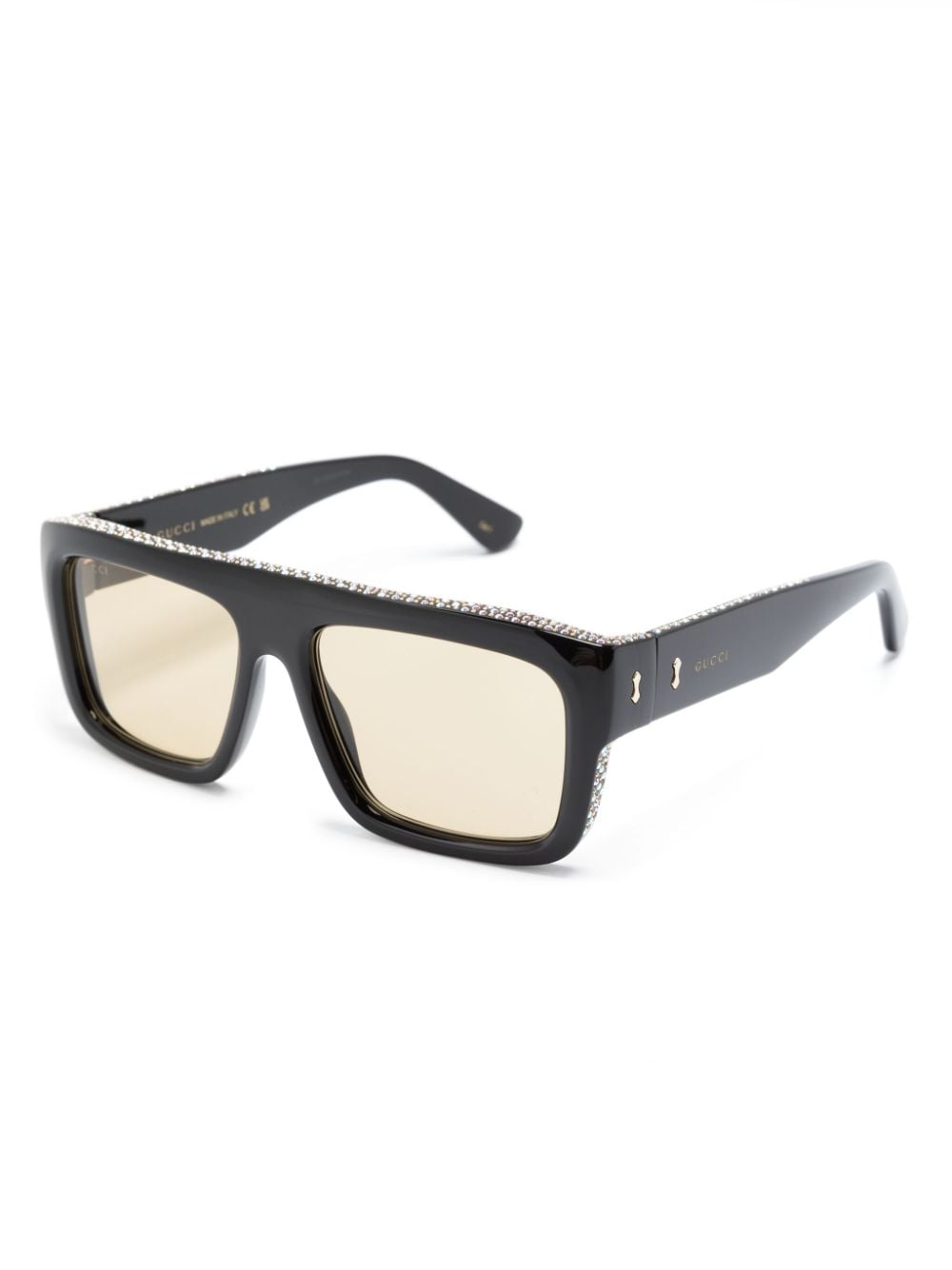 Gucci Eyewear logo-print crystal-embellished sunglasses - Image 2