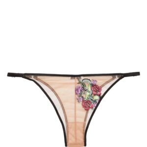 Fleur Du Mal  dragon-embroidered sheer thong