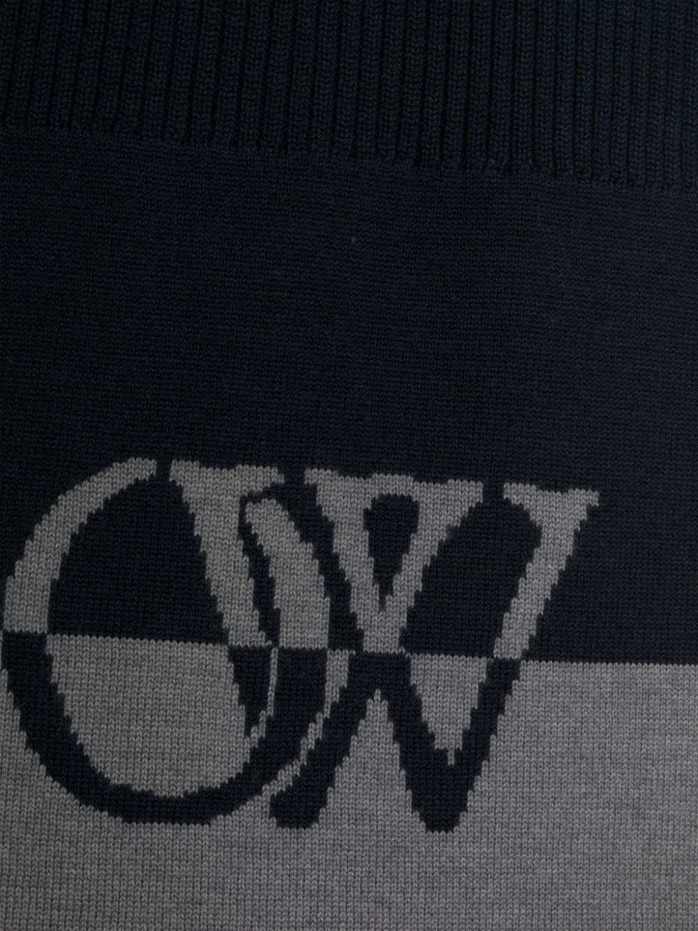 Off-White logo-intarsia virgin wool scarf - Image 2