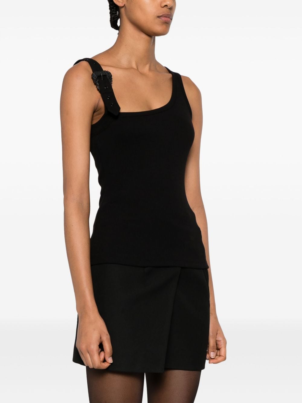 Versace Jeans Couture buckle-embellished ribbed top - Image 3