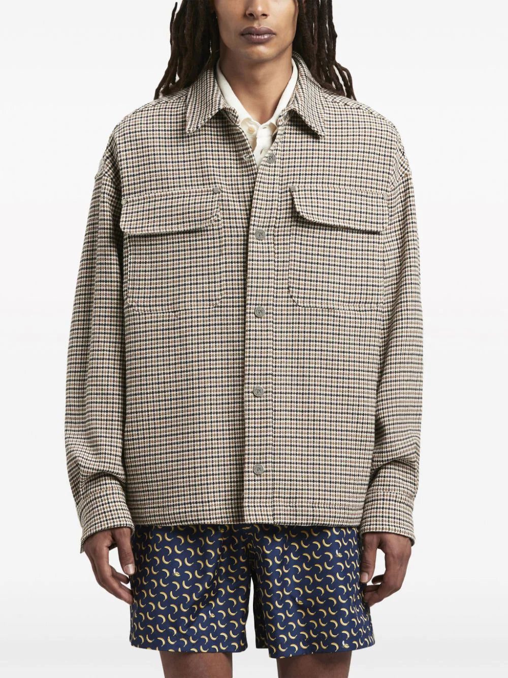 Palm Angels logo-print checked overshirt - Image 3