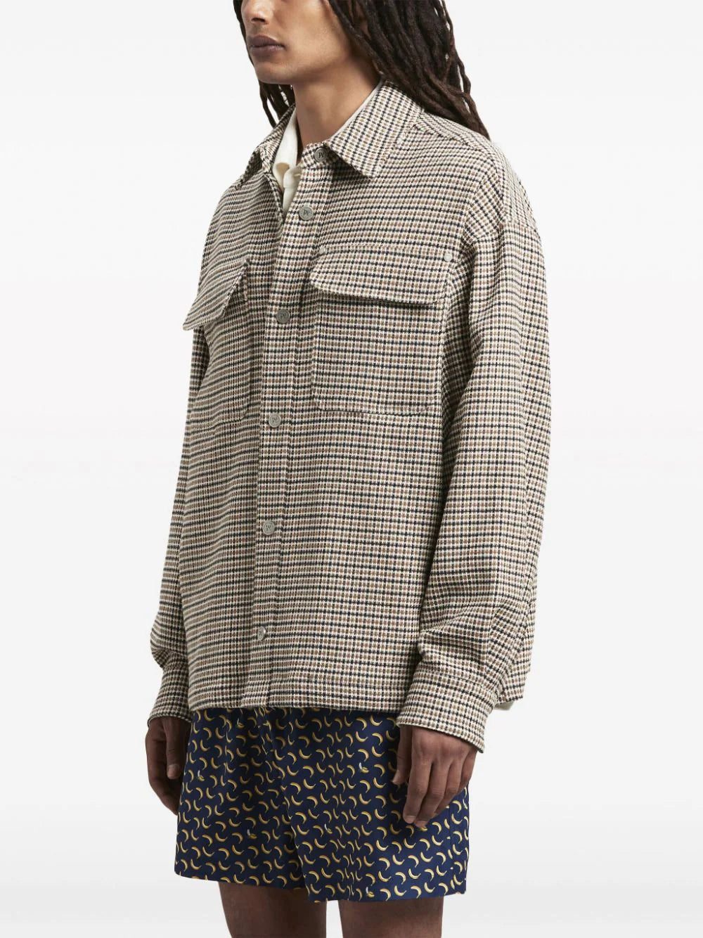 Palm Angels logo-print checked overshirt - Image 4