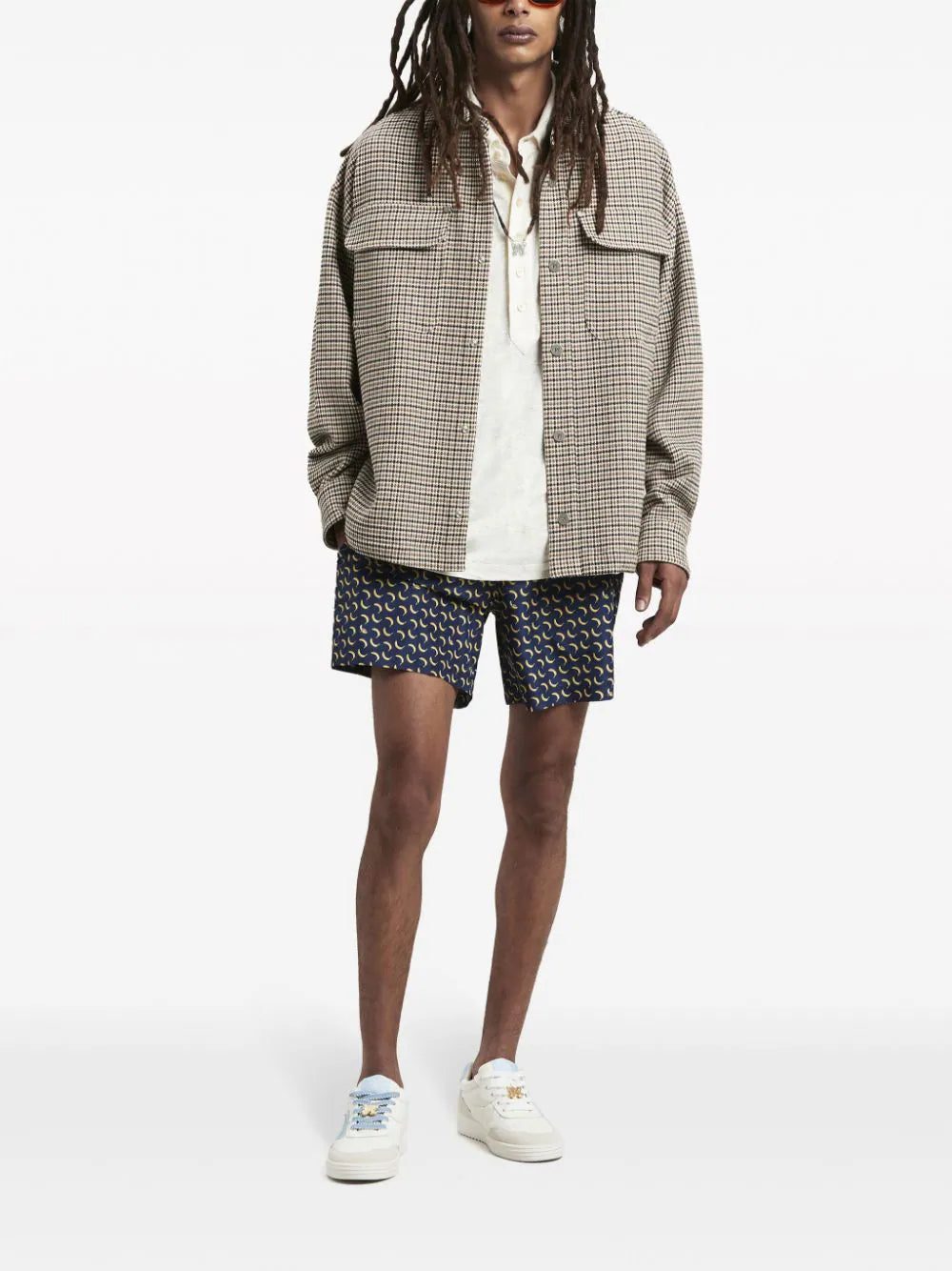 Palm Angels logo-print checked overshirt - Image 2