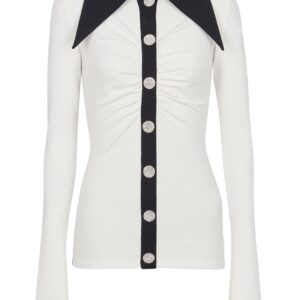 Balmain  rhinestone-button long-sleeve shirt