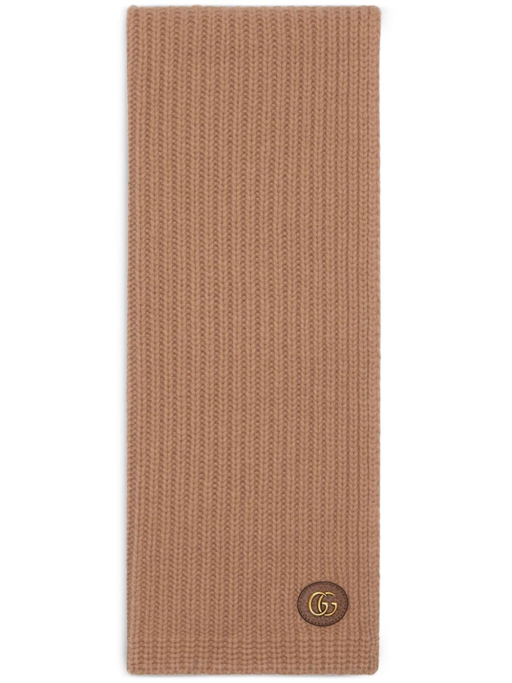 Gucci GG-plaque ribbed scarf
