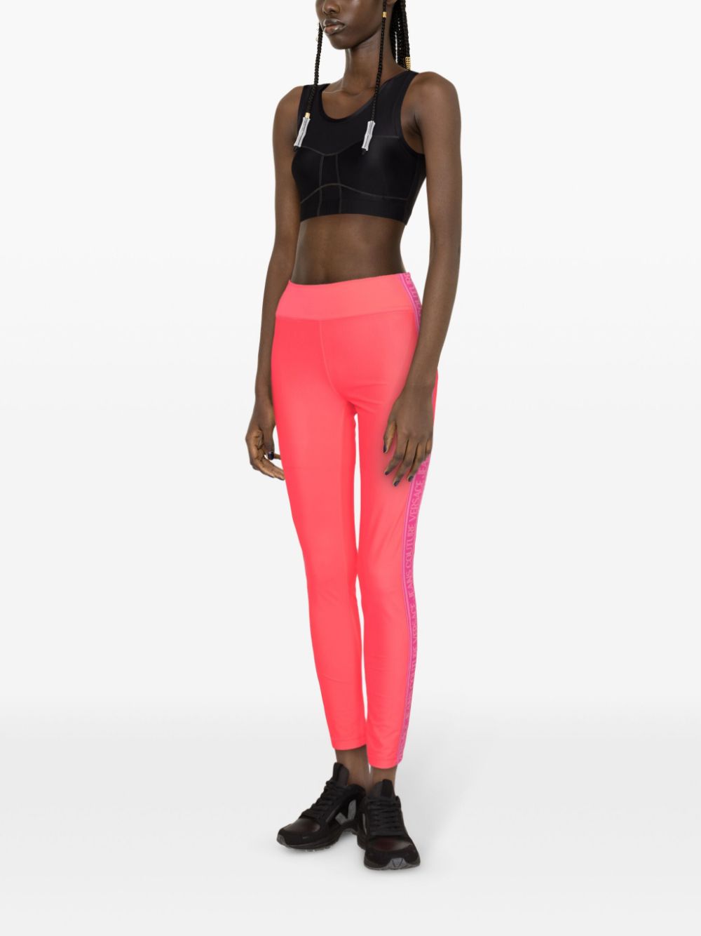 Versace Jeans Couture logo-tape cropped leggings - Image 3