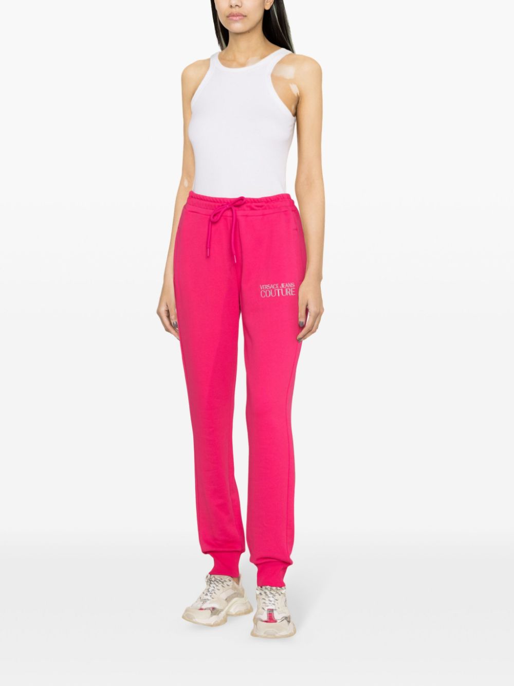 Versace Jeans Couture logo-embroidered cotton track pants - Image 3
