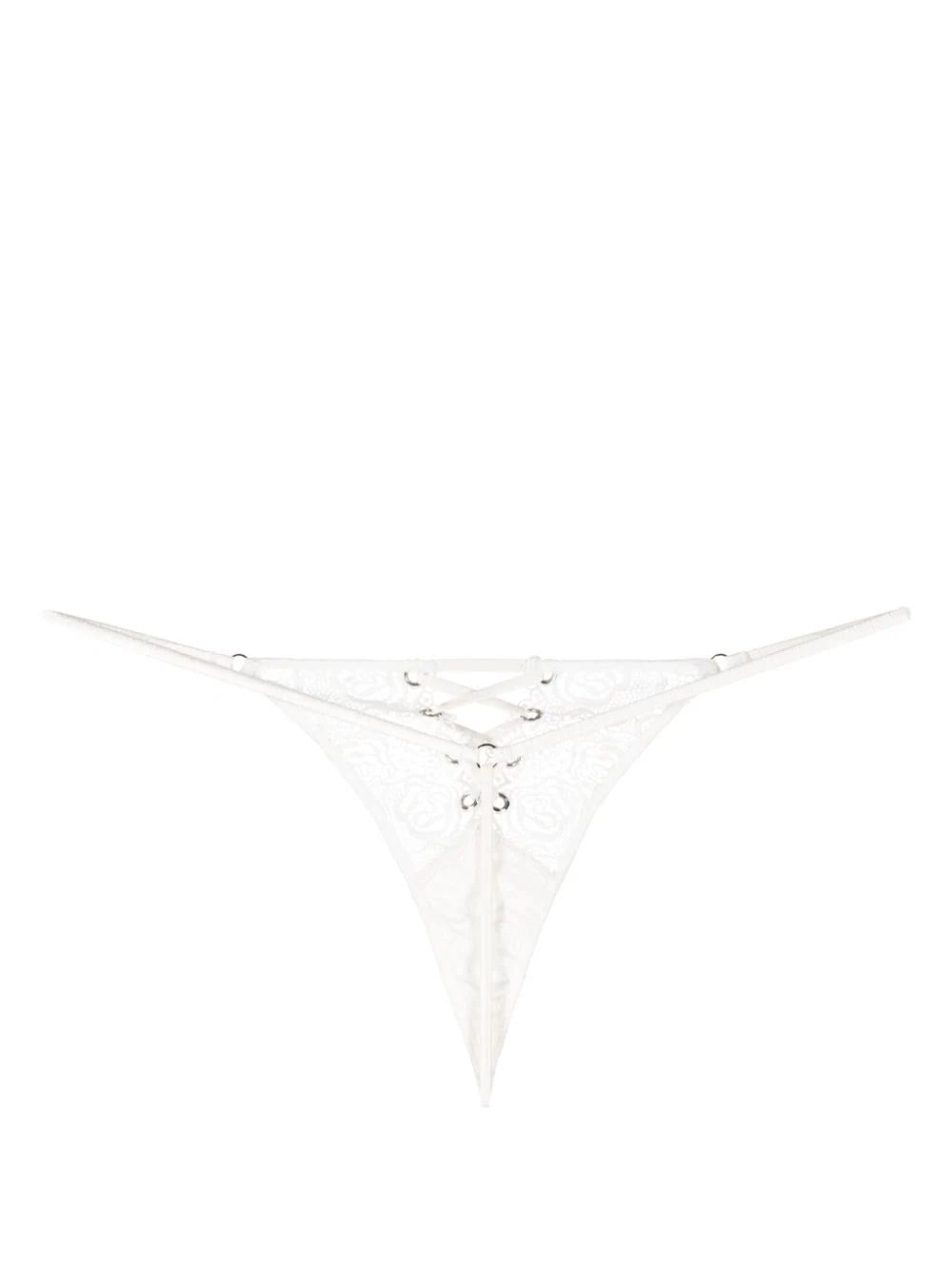Fleur Du Mal floral-lace semi-sheer thong - Image 2