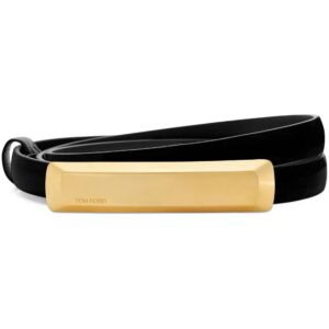 TOM FORD logo-engraved leather belt