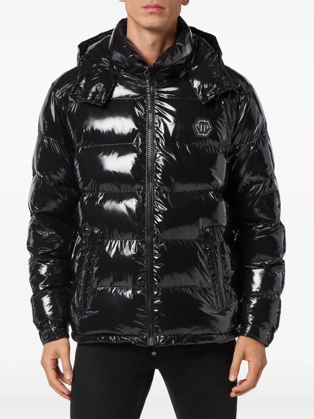 Philipp Plein Hexagon logo-plaque padded jacket - Image 3