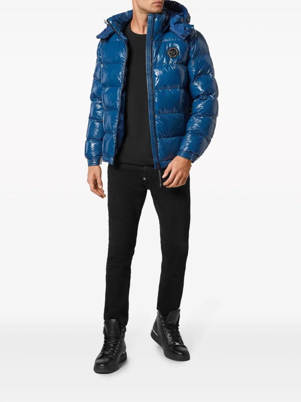 Philipp Plein Hexagon logo-plaque padded jacket - Image 2