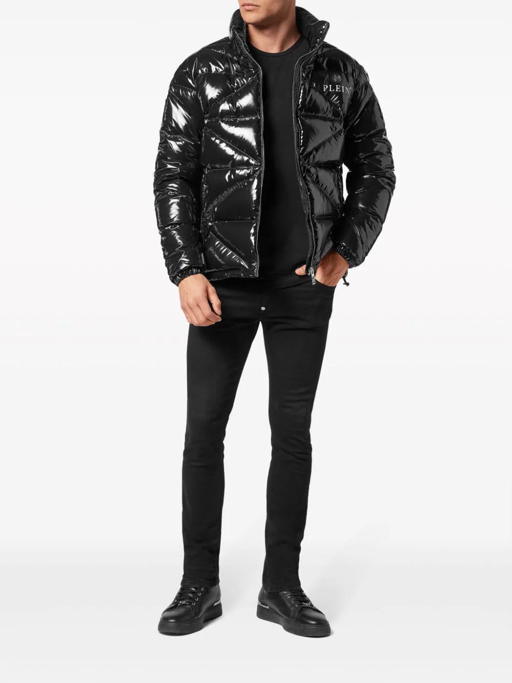 Philipp Plein logo-plaque glossy padded jacket - Image 2