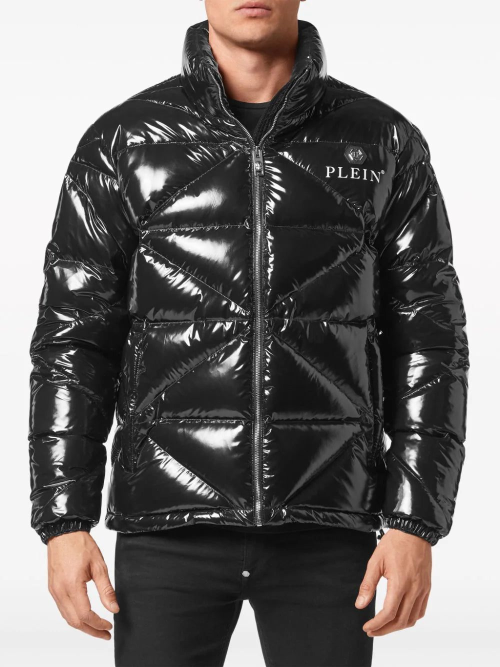 Philipp Plein logo-plaque glossy padded jacket - Image 3