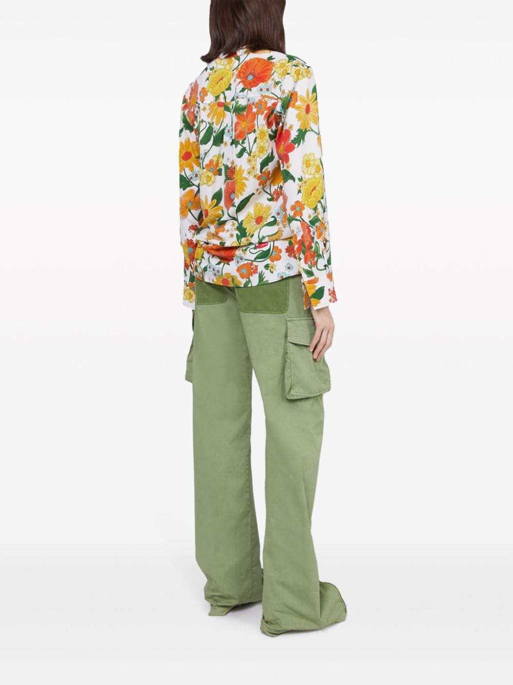 Stella McCartney Lady Garden-print collarless shirt - Image 3