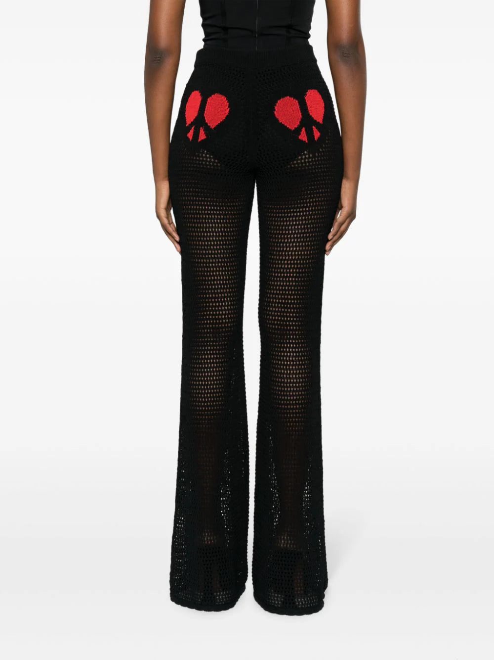 MOSCHINO JEANS crochet-knit flared trousers - Image 4
