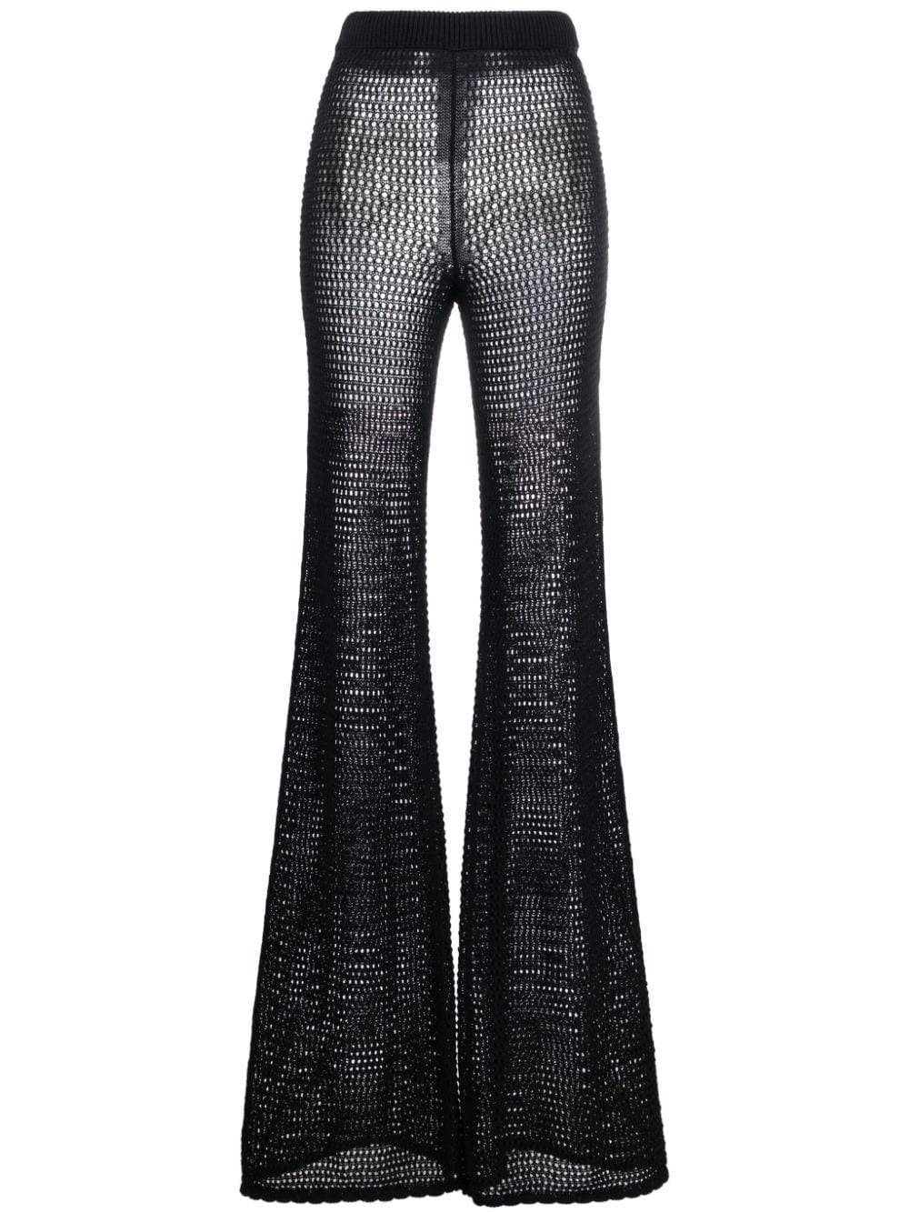 MOSCHINO JEANS crochet-knit flared trousers