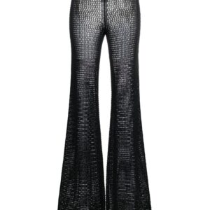 MOSCHINO JEANS  crochet-knit flared trousers