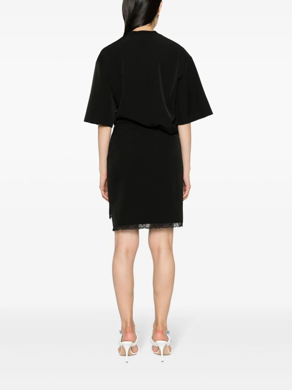 MOSCHINO JEANS logo-patch buckled shirt dress - Image 4