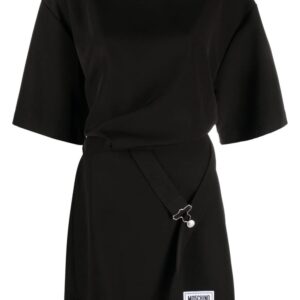 MOSCHINO JEANS  logo-patch buckled shirt dress