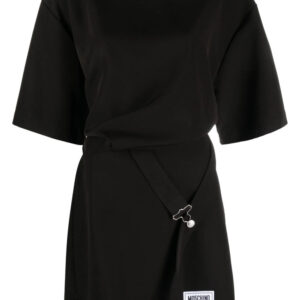 MOSCHINO JEANS  logo-patch buckled shirt dress