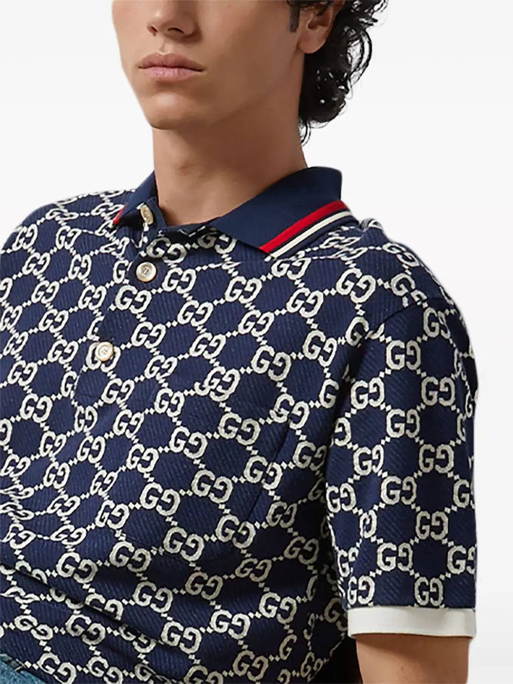 Gucci GG jacquard cotton polo shirt - Image 4