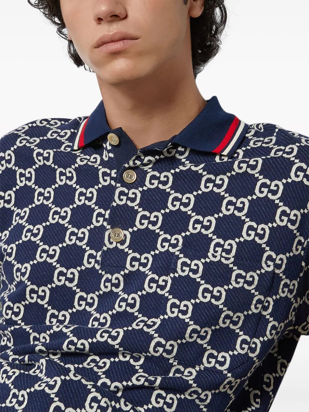 Gucci GG jacquard cotton polo shirt - Image 3