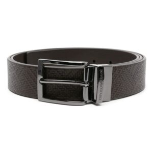 Emporio Armani weave-embossed reversible leather belt