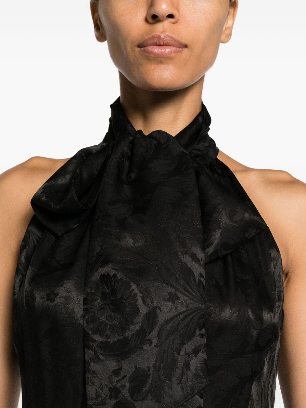 Versace Barocco-jacquard satin minidress - Image 5