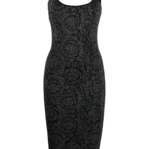 Versace Barocco knitted lurex dress
