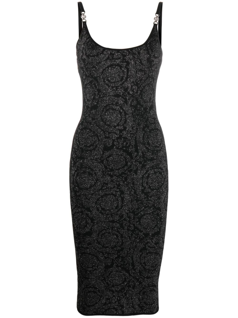 Versace Barocco knitted lurex dress
