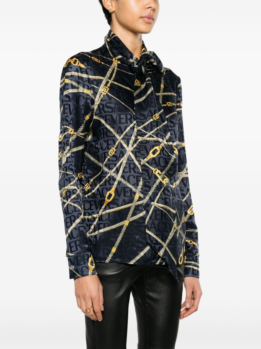 Versace rope-print buttoned shirt - Image 3
