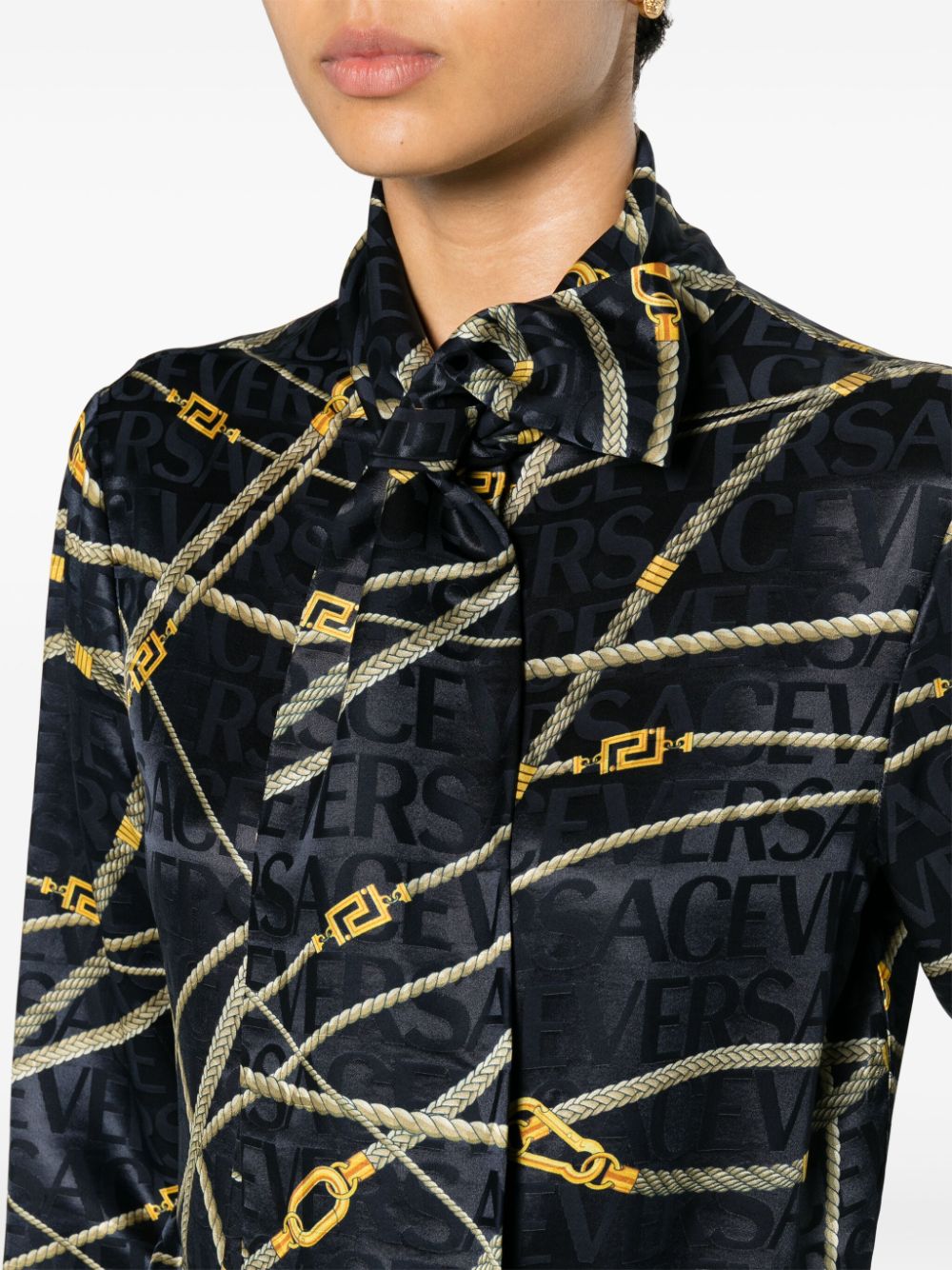 Versace rope-print buttoned shirt - Image 5